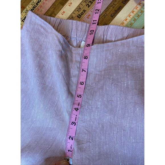 J.Jill XS Light Pink LINEN Blend Stretch Button Detail Slim Pants Boho Career - Picture 12 of 13